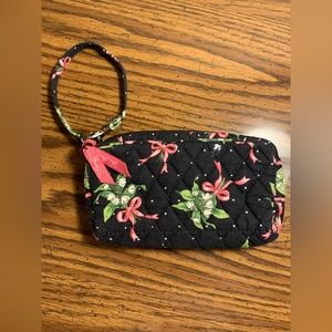 Vera Bradley Wristlet. Pink, Green, and Black. Zip up